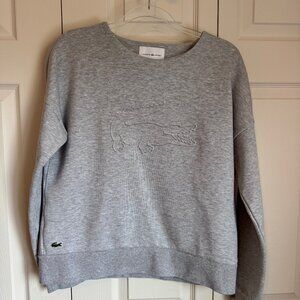 Lacoste Sport Sweatshirt with Oversize Croc Logo, Size 42 (Large), Grey